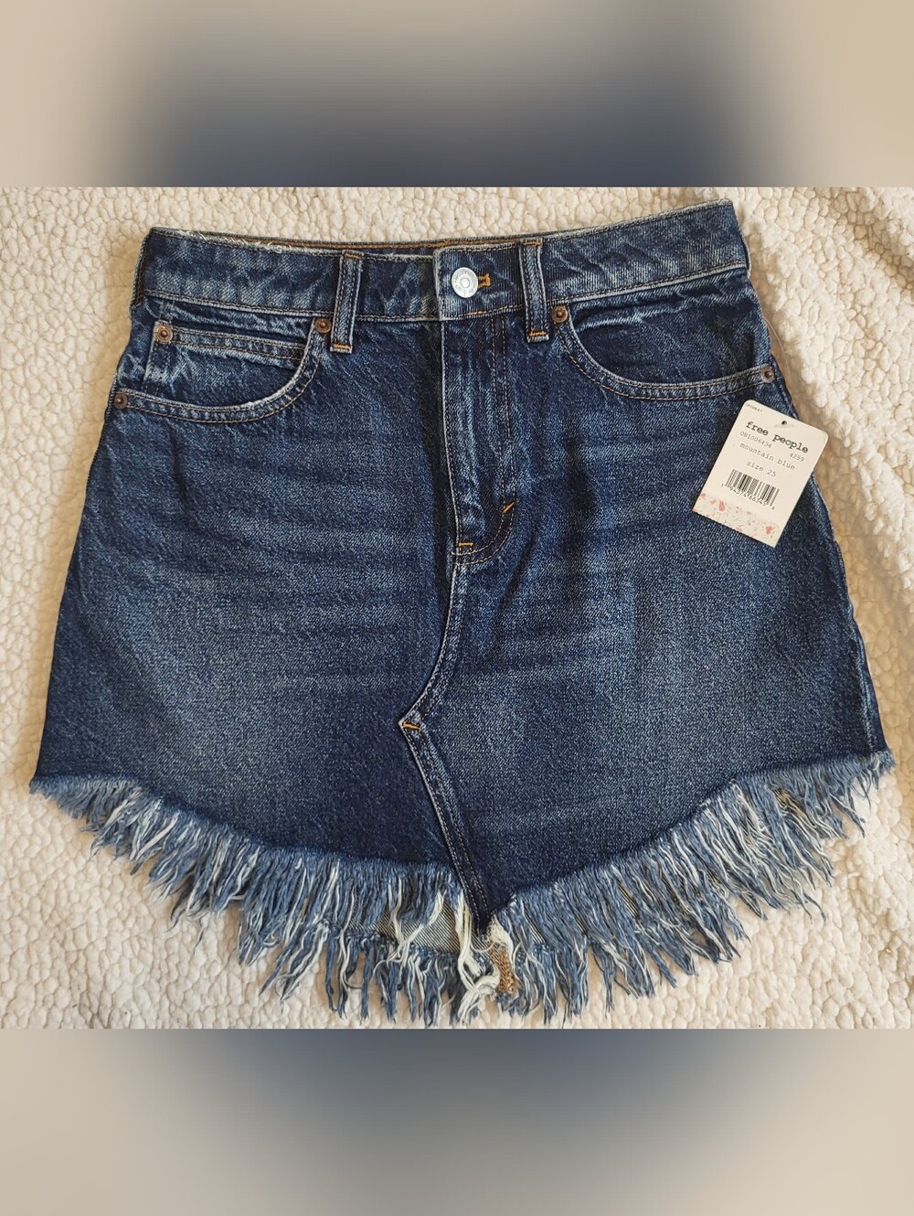 NWT We The Free Frayed Denim Skirt Size 25 Free People